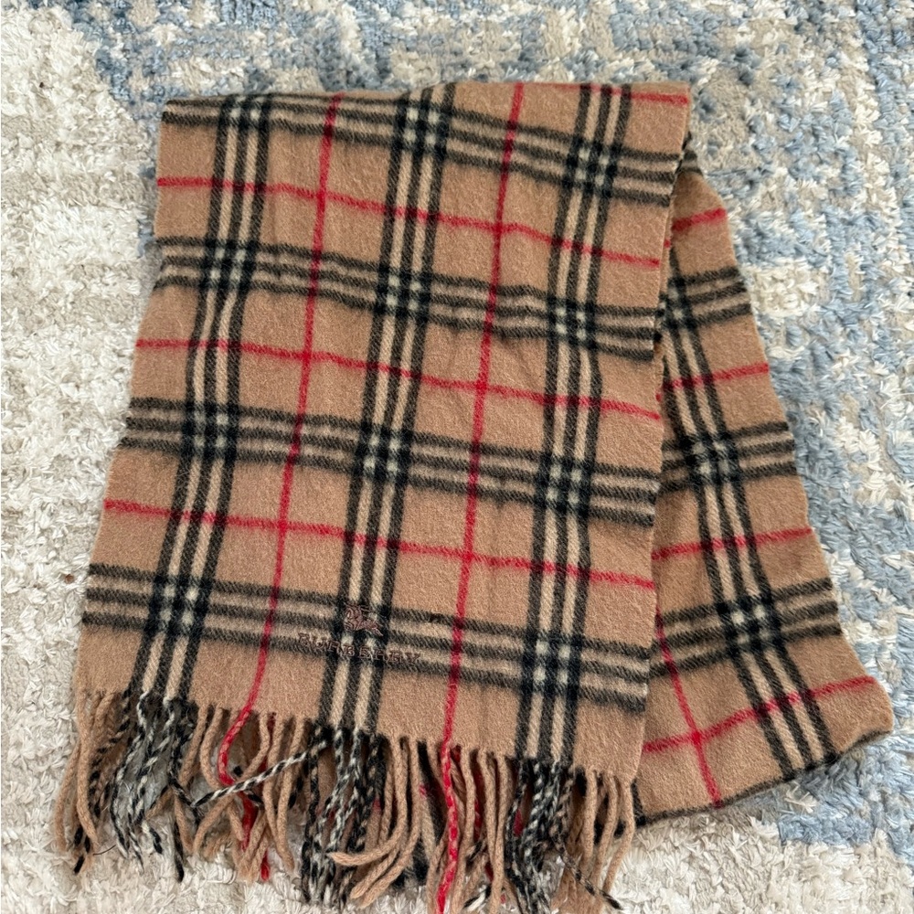 Burberry Checkered Wool Scarf